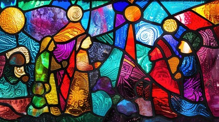  stained glass window in church