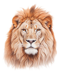 Poster - PNG Lion drawing mammal animal.