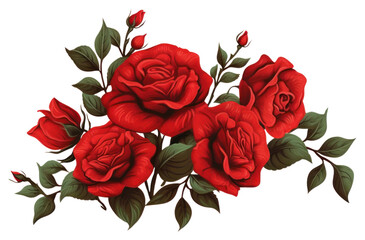 Wall Mural - PNG Red roses flower plant red.