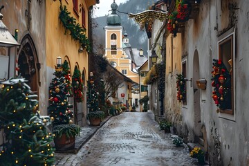 narrow street in the town