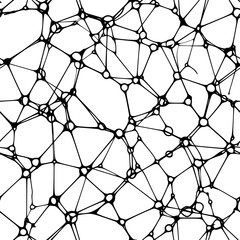 Network of interlocking polygons in a complex, repetitive design, seamless pattern vector