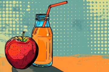 Poster - tomato juice in glass