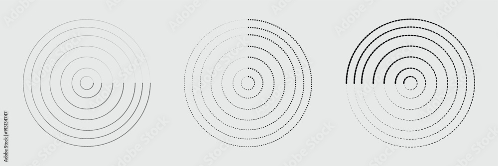 Set of abstract background of concentric ripple circles. Ripple ...