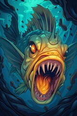 Poster -  A fish with its mouth widely open