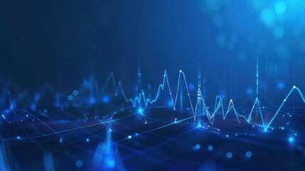 Poster - Abstract Digital Landscape with Data Visualization