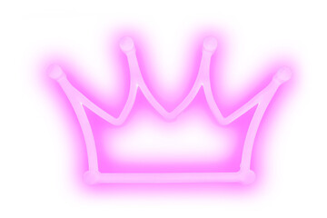 Poster - PNG Pastel neon crown light sign illuminated.