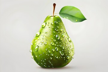 Canvas Print - pear with drops of water