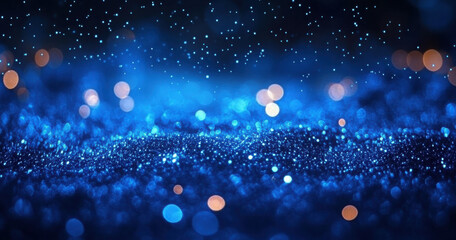 blue glitter with light effects and bokeh effect