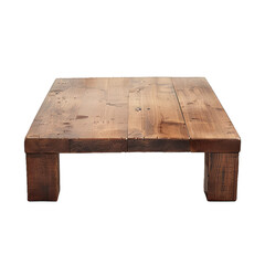 Poster - Simple wooden coffee table standing on a white background