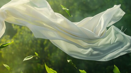 Sticker - White Fabric Flowing in the Wind