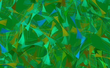 Poster - light blue, yellow vector background with curved lines.