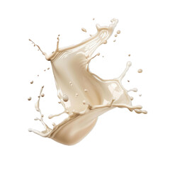 Poster - Delicious creamy milk splashing upwards on white background
