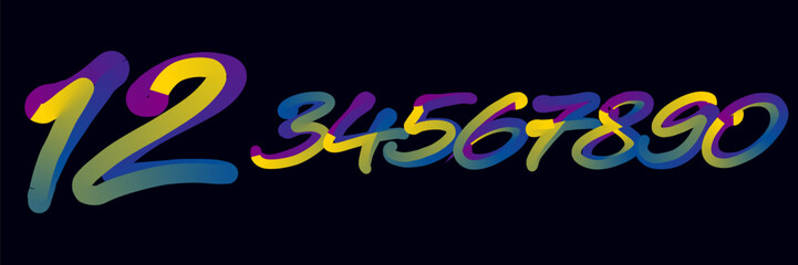 Leinwandbilder - Vector set of numbers, set numbers, gradient numbers