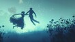 © Fauji - Couple Silhouette in a Dreamy Field.