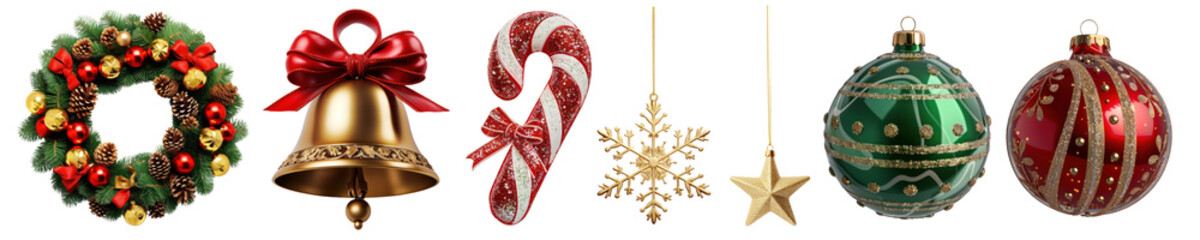 Canvas Print - Christmas ornament png cut out element set