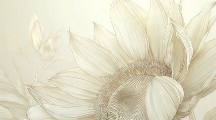 Poster -   A sharp close-up of a gigantic sunflower against a pristine white backdrop, with the focal point of the flower slightly blurred