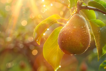 Canvas Print - close up of a pear