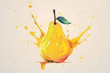 Poster - pear on a white background