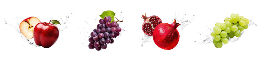 Canvas Print - Fruit splash png cut out element set