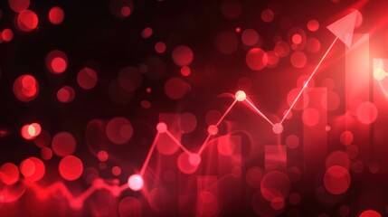 Poster - Abstract Red Background with Bokeh and Chart