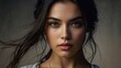 © Nemanja - A woman with long dark hair and green eyes