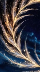 Poster - Ethereal Swirling Tendrils in Shades of Indigo and Midnight Blue at Dusk