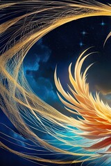 Poster - Ethereal Swirling Tendrils Dance Harmoniously Against Indigo and Midnight Blue Backdrop