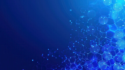 Wall Mural - A vibrant blue abstract background featuring hexagonal patterns, perfect for technology and digital themes.