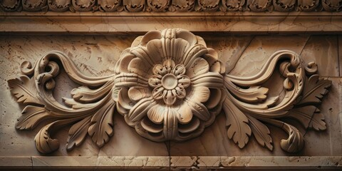 Poster - Stone architectural rosette molding ornament decor