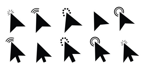 Poster - Click icon set. click cursor arrow icons set. pointer arrow icon. Computer mouse click  cursor arrow collection. cursor icon. vector.
