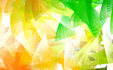 Wall Mural - light green, yellow vector pattern with polygonal style.