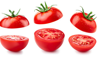 Wall Mural -  set falling tomate isolated 