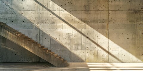 Poster - Sunlight and shadows playing on the walls of a contemporary structure