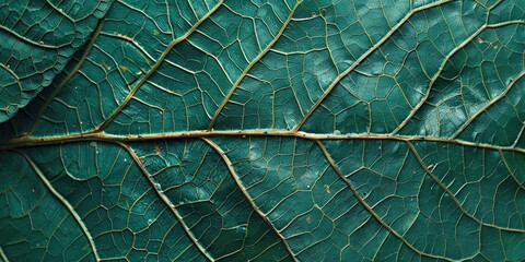 Sticker - Close up of textured green skeleton leaf