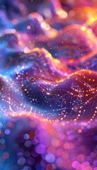 Poster - vibrant abstract background with colorful light waves and particles, creating a dynamic, energetic a