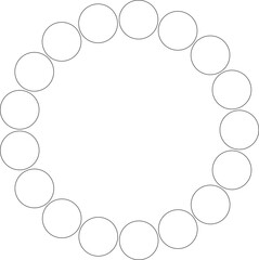 Wall Mural - Circle round frame. Dot border line pattern