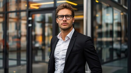 The businessman in glasses