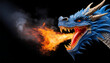 © fotoluigi868 - Head of a Blue Dragon Spitting Fire – The head of a blue dragon spitting fire, isolated on _1(204)