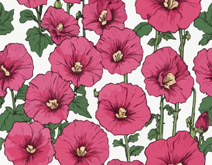 hollyhock vector flower