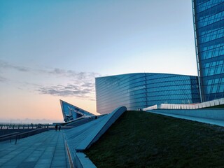 modern office building with sky