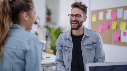 Canvas Print - the office casual conversation