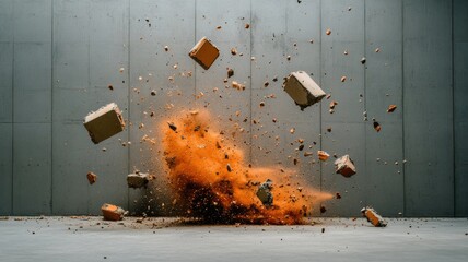 exploding chunks of concrete