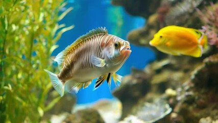 Poster - Dofersole  swimming in the aquarium