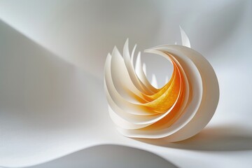 Poster - A detailed view of a handmade paper flower on a clean white background