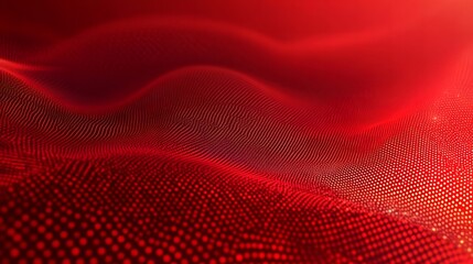 Red gradient background, red dots wave texture background, abstract motion background for technology and digital concept presentation design