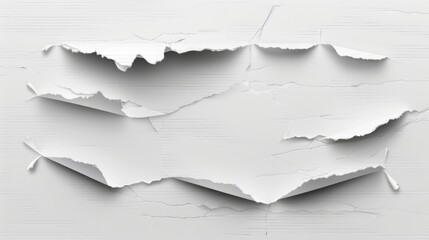 Poster - A single piece of torn paper lies on a white background, providing a subtle texture and neutral color