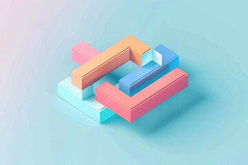 Poster - A 3D rendering of a vibrant object against a calm blue backdrop, great for use in educational materials, marketing campaigns or as a decorative element