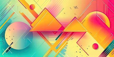 Poster - .Abstract Geometric Pattern with Bright Colors