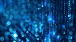 © TheseusStock - Digital binary code background with blue lights and bokeh effect, symbolizing data technology or computer coding.