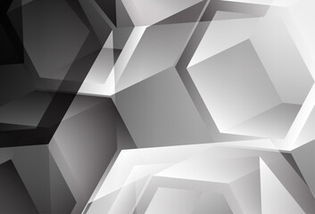 Poster - Light Gray vector background with triangles, rectangles.